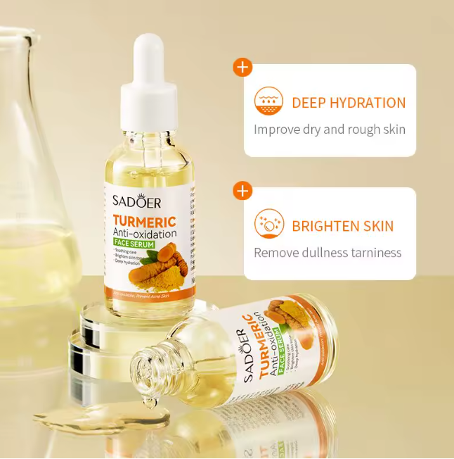 SADOER Turmeric ClearRadiance 7-in-1 Acne Defense Skincare Set – Turmeric Cleanser, Vitamin C Serum, Toner, Moisturizing Cream, Turmeric Soap, Bamboo Charcoal Blackhead Mask + SPF 50 PA+++ Sunscreen