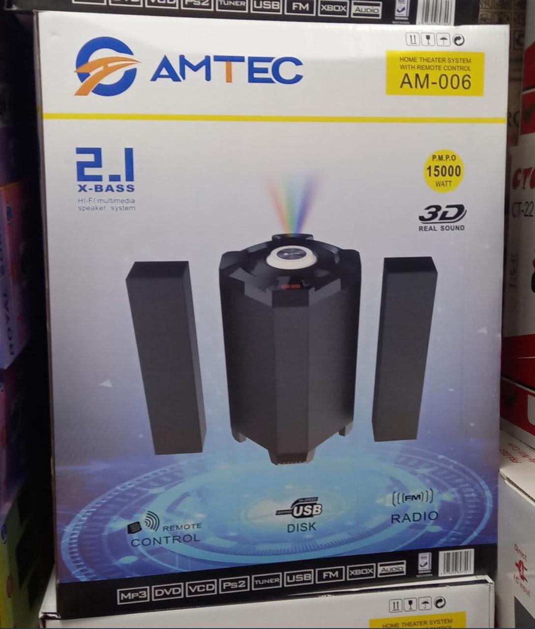 AMTEC AM-006 X-BASS 2.1CH MULTIMEDIA SUBWOOFER (BLUETOOTH • USB/SD • FM • REMOTE)