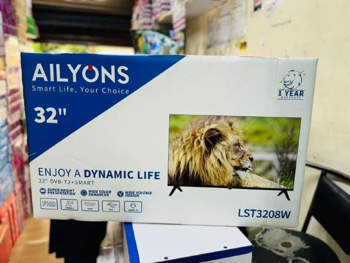 AILYONS 32" SMART ANDROID TV – FRAMELESS HD LED WITH WIFI & MULTIPLE PORTS