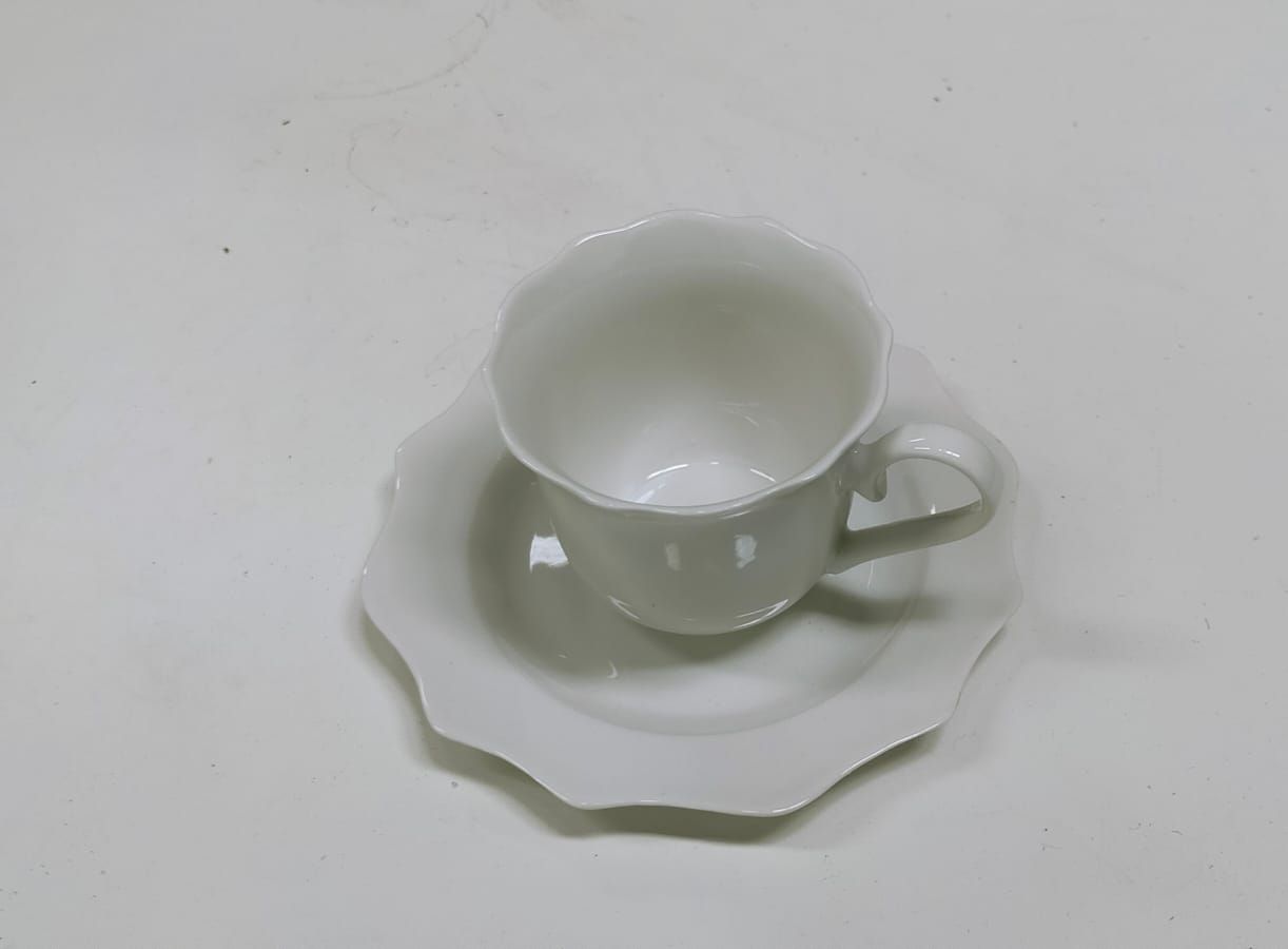 12 pieces classy ceramic serrated cups with serrated saucer Set Of 6 Cups White Ceramic Mug Coffee Cup And Saucer Set Milk Tea Cups Wave Coffee Mug Office Afternoon Tea Cup Milk Cups Tea Mugs