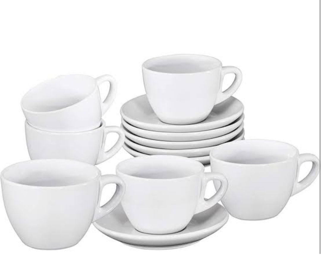 12 piece classy ceramic cups with saucer Set Of 6 Swags Cups White Ceramic Mug Coffee Cup And Saucer Set Milk Tea Cups Wave Coffee Mug Office Afternoon Tea Cup Milk Cups Tea Mugs