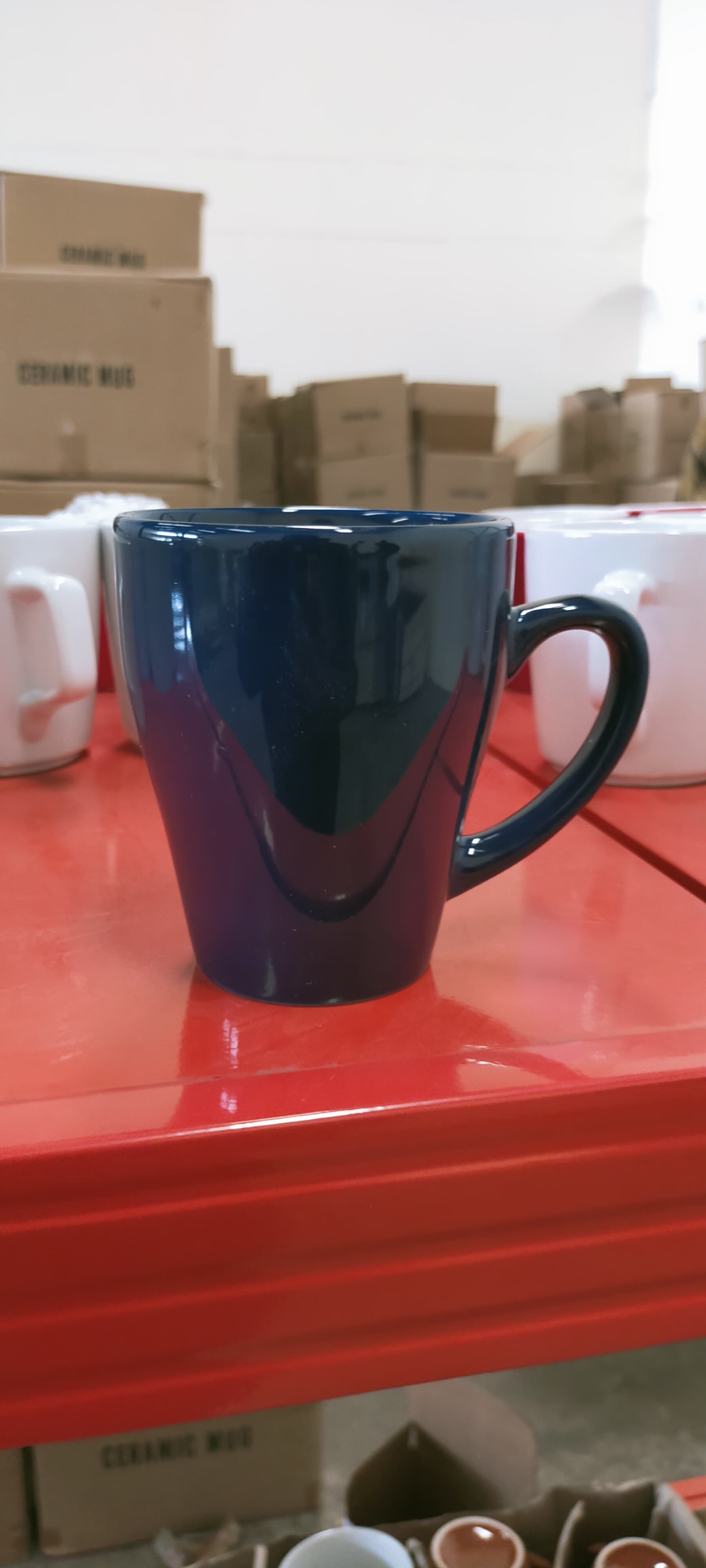 6 Pcs Classic Ceramic Cups/mugs.Blue💙Elevate your sipping experience with this elegant ceramic mug featuring a V shaped design. Perfect for coffee, tea, or hot chocolate,