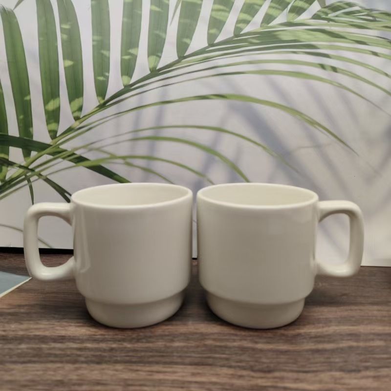 Coffee Mugs Set of 6,  Ceramic Coffee Cups with Comfortable Handle, Classic White Mug for Men and Women, Tea Cup Set for Latte, Cappuccino, Milk, Dishwasher and Microwave Safe