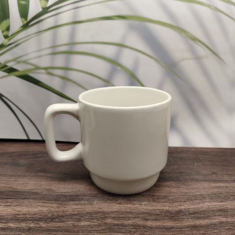 Coffee Mugs Set of 6,  Ceramic Coffee Cups with Comfortable Handle, Classic White Mug for Men and Women, Tea Cup Set for Latte, Cappuccino, Milk, Dishwasher and Microwave Safe