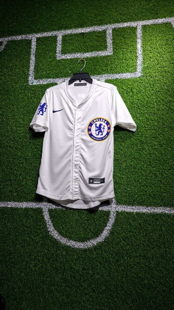 Baseball Unisex Jersey Chelsea. Step out in true fan style with this Baseball Unisex Jersey, blending classic sports fashion with modern comfort. Designed in the iconic pinstripe colorway, this jersey
