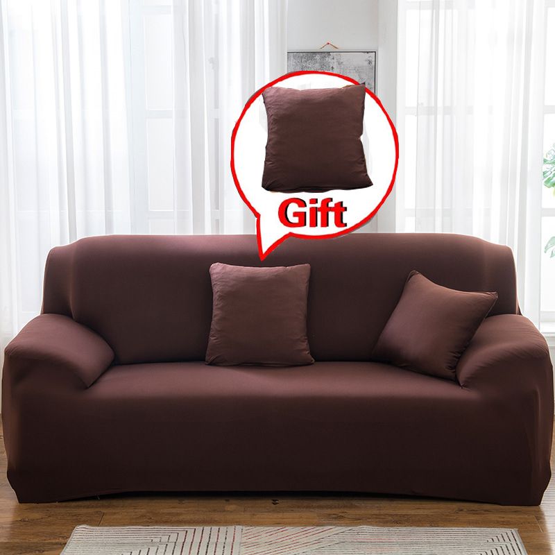 1/2/3/4 Seater Five Solid Colours Stretch Sofa Slipcover Sofa Covers for Kids Furniture Protection Fabric Pattern Elastic Chair Armchair Couch Cover Single Double Triple Quadruple With free pillowcase