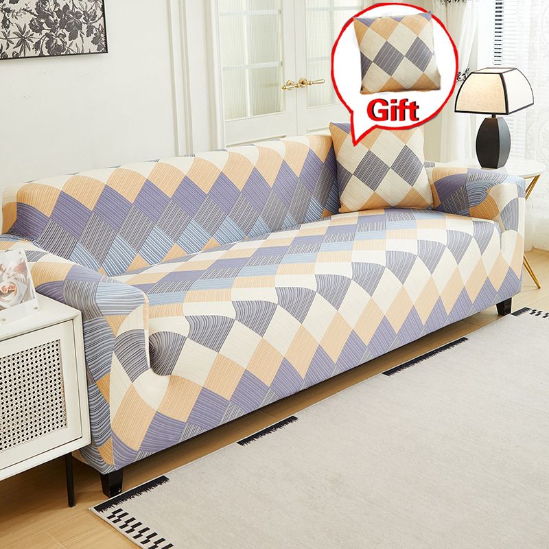 1/2/3/4 Seater Printed pattern Stretch sofa cover Soft with elastic for children Furniture protection sofa set Single Double Triple Quadruple  Elastic Chair Armchair Couch Cover With free pillowcase