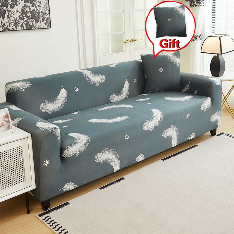 1/2/3/4 Seater Printed pattern Stretch sofa cover Soft with elastic for children Furniture protection sofa set Single Double Triple Quadruple  Elastic Chair Armchair Couch Cover With free pillowcase
