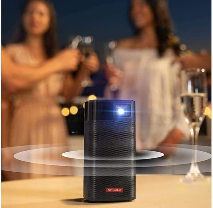 Nebula portable projectors Anker Nebula Apollo 200 ANSI Lumens Wi-Fi Mini Portable Projector with Built-in 360°Speakers Touch Control Panel 4-Hour Battery Life HDMI & USB Ports Up to 100-Inch Screen