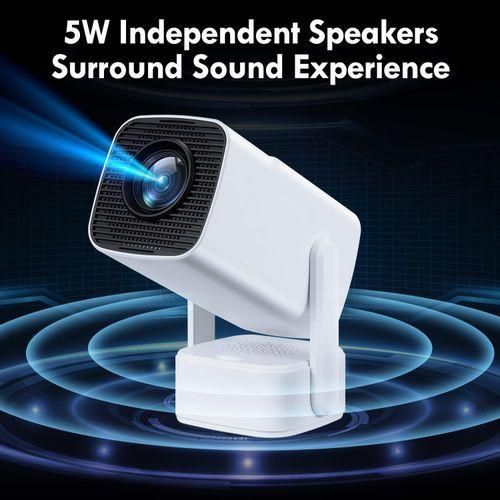 HY800 18000 Lumens 4K Ultra HD 1080P Smart Android WiFi Bluetooth 5.1 Projector with Built-In Speaker, HDMI USB Interface, High Resolution Portable Home Theater Cinema Mini Projector 1920*1080 FHD