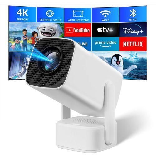 HY800 18000 Lumens 4K Ultra HD 1080P Smart Android WiFi Bluetooth 5.1 Projector with Built-In Speaker, HDMI USB Interface, High Resolution Portable Home Theater Cinema Mini Projector 1920*1080 FHD