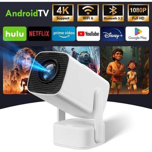 HY800 18000 Lumens 4K Ultra HD 1080P Smart Android WiFi Bluetooth 5.1 Projector with Built-In Speaker, HDMI USB Interface, High Resolution Portable Home Theater Cinema Mini Projector 1920*1080 FHD