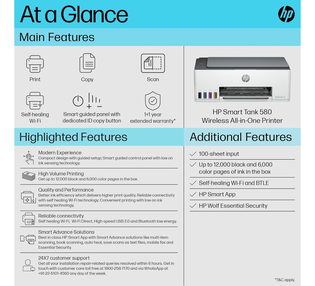 New Edition HP Smart Tank 580 All-in-One Printer | Wireless WiFi Print Scan Copy | Ultra Low Ink Cost | High Volume Ink Tank | Home Office & School Printer Kenya 2025 | Reliable & Budget Friendly