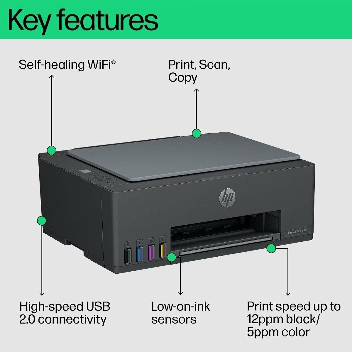 New Edition HP Smart Tank 581 All-in-One Printer | Wireless WiFi Print Scan Copy | Ultra Low Ink Cost | High Volume Ink Tank | Home Office & School Printer Kenya 2025 | Reliable & Budget Friendly
