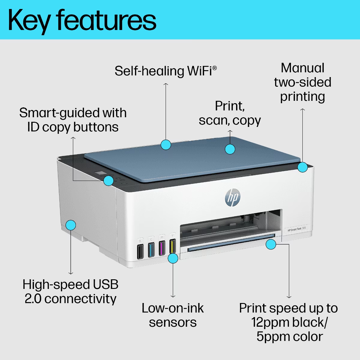 New Edition HP Smart Tank 580 All-in-One Printer | Wireless WiFi Print Scan Copy | Ultra Low Ink Cost | High Volume Ink Tank | Home Office & School Printer Kenya 2025 | Reliable & Budget Friendly