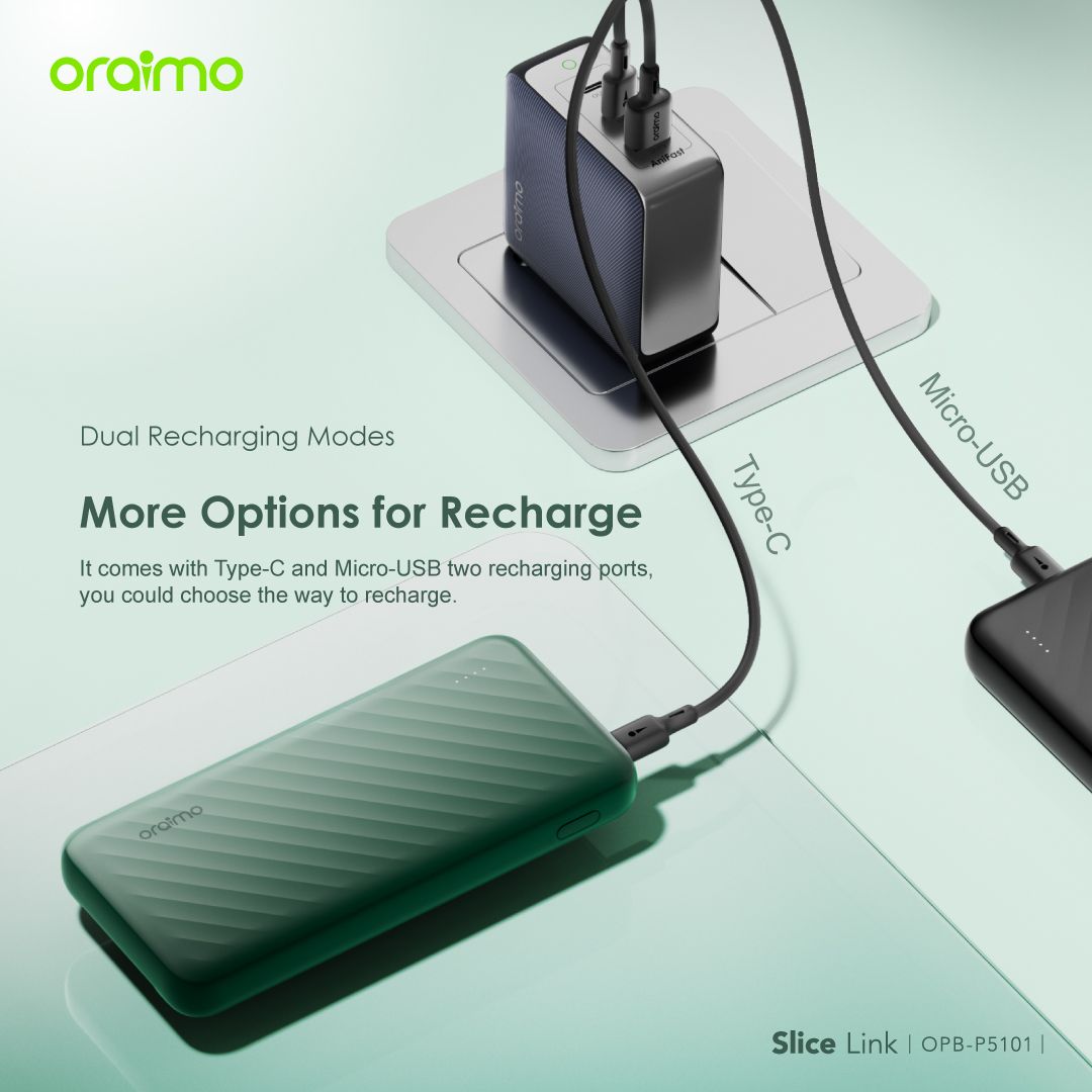 oraimo Slice Link 10000mAh 12W Power Bank