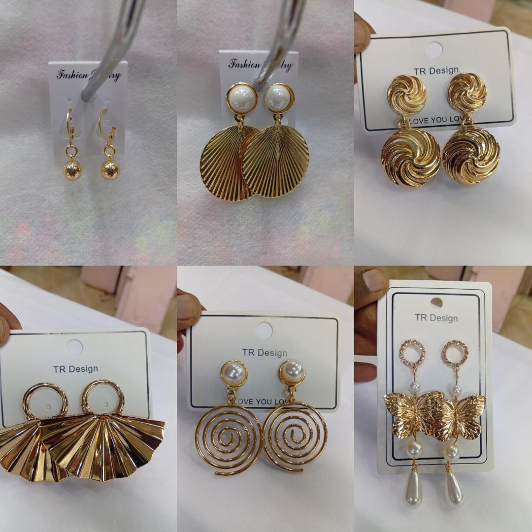 6pcs set stainless earrings,Hypoallergenic earrings for casual outfit