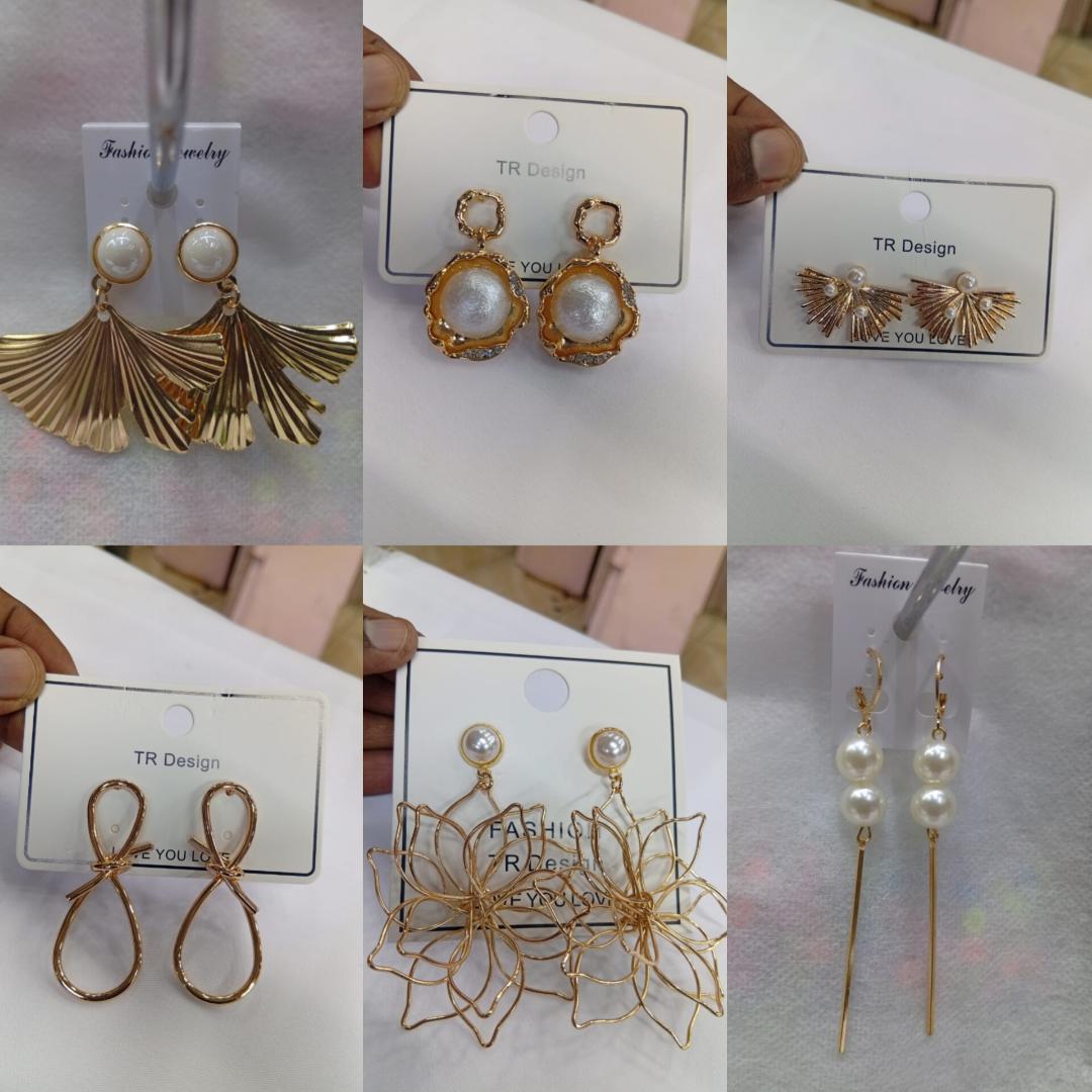 6pcs set stainless earrings,Hypoallergenic earrings for casual outfit