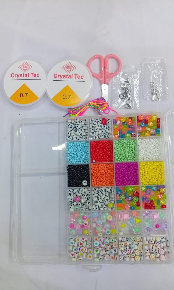 6000pcs CBC beads for bracelet making kit,48pcs round beads for making bracelet