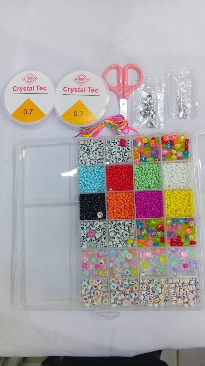 6000pcs CBC beads for bracelet making kit,48pcs round beads for making bracelet