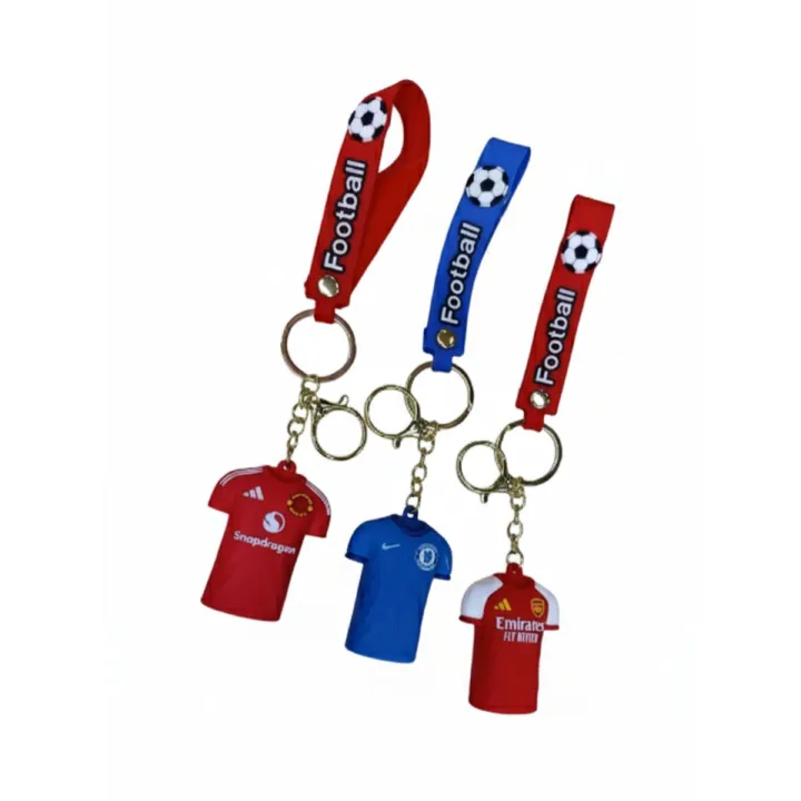 EPL Jersey Keychains: Man United, Chelsea, Arsenal Mini Shirt Keyholders.Silicone teams key holders best for you .Drip for your keys! Get yours before the next match day.