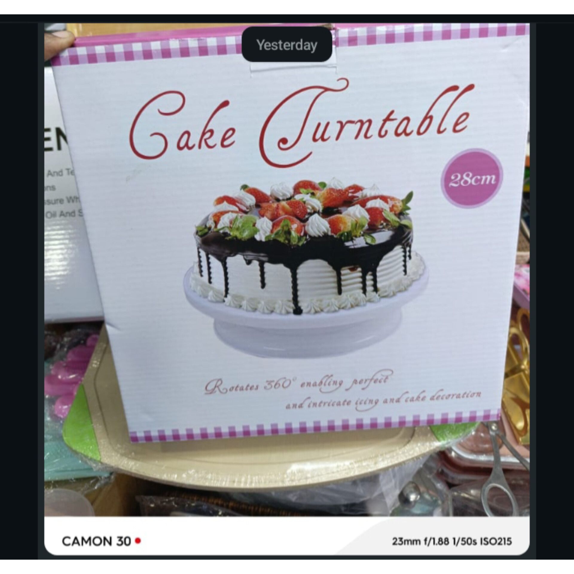 Professional 28 CM Rotating Cake Turntable Stand | Baking Decorating Icing Tool