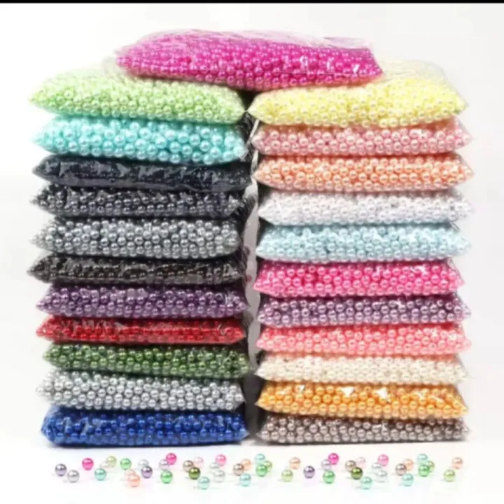 1700pcs colourful pearl beads size 8mm for Diy Jewelry, decorations and crafts.A stunning variety of bright and shiny colors I a a pack of 500g