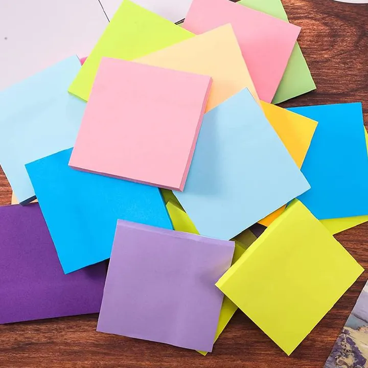 Generic 300 Sheets Self-Adhesive Sticky Notes - 3x3 Inch Bright Neon Colors - Office & School Stationery