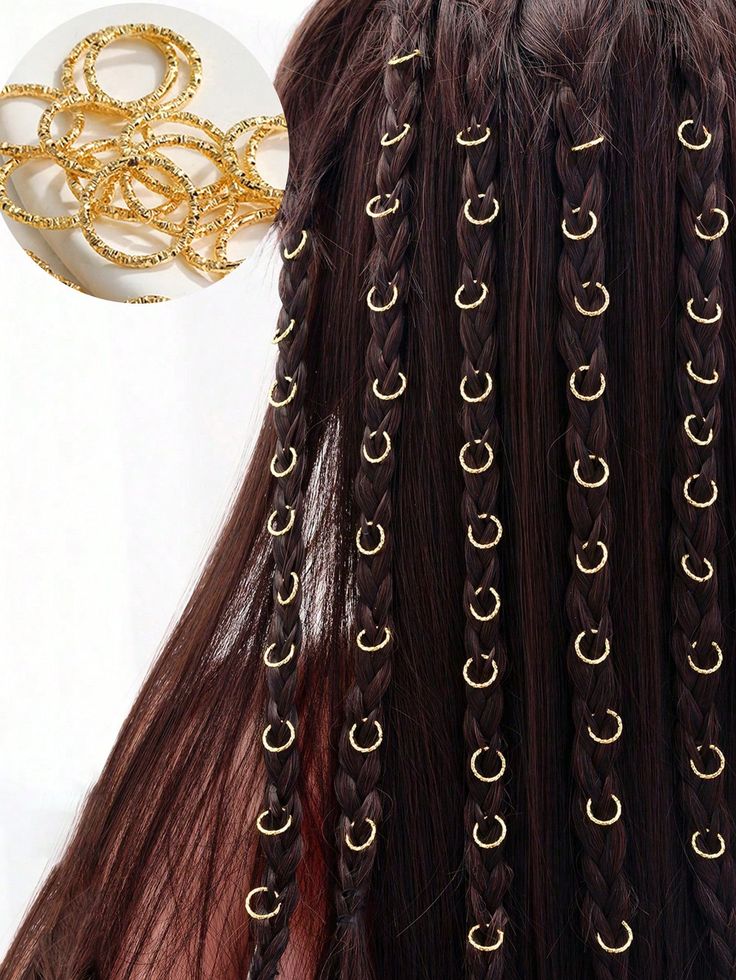 Luxury 20Pieces Hair Ring & Charm Set – Stylish Metallic Hair Jewelry for Braids & Locs