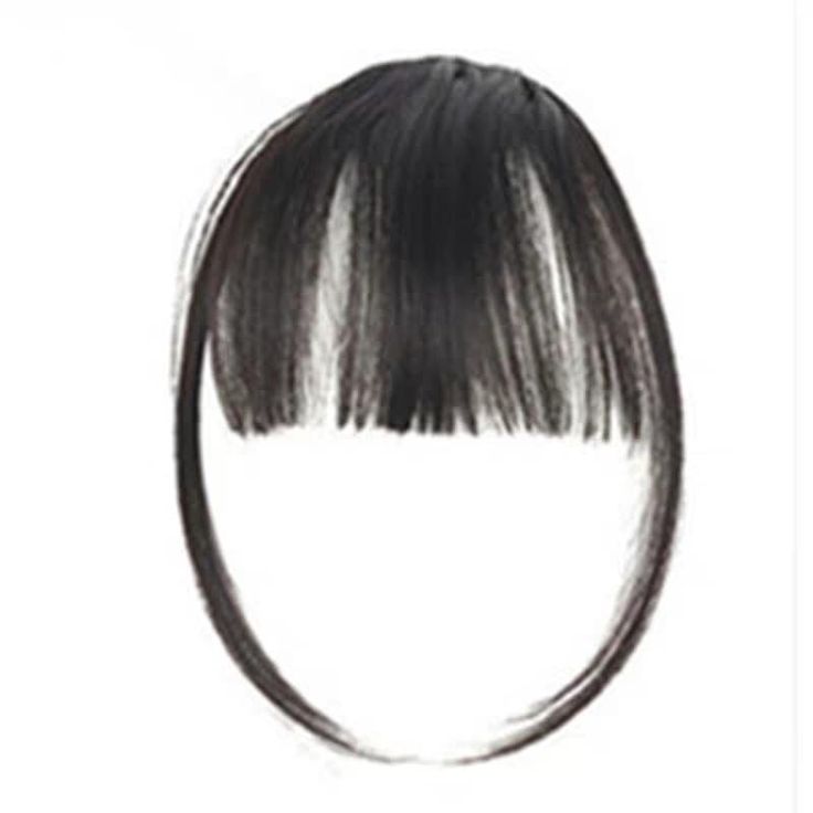 Natural Semi Human Hair Clip-in Fringe extensions- Breathable Fringe Hair Extension with Side Temples for Women. to
