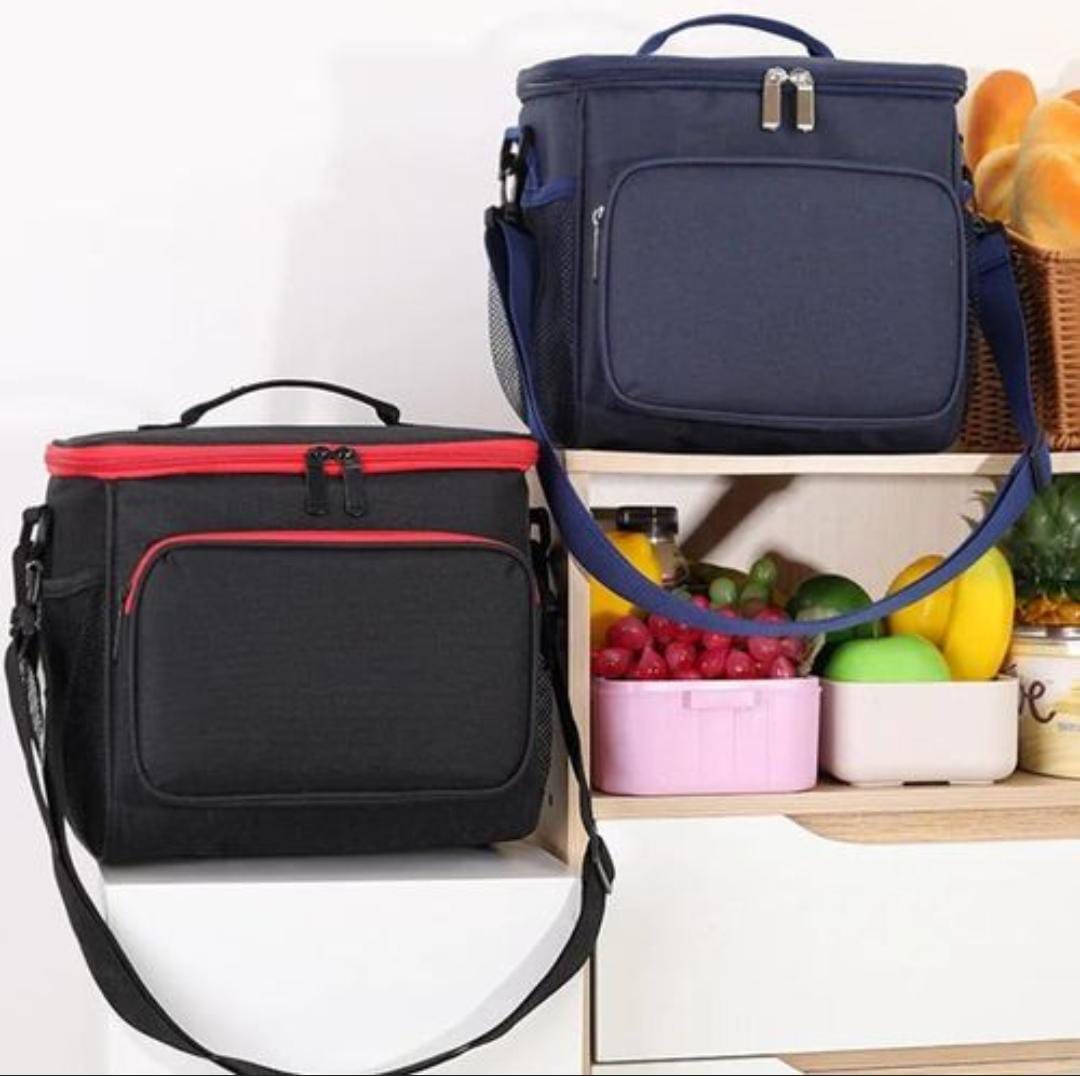 Insulated Lunch Box Bag with Shoulder Strap Leakproof Cooler Bag Tote for Adult Men Women Kid, Work, Travel, School, Picnic.Large capacity and multi-compartments: the insulated lunch bag is 26cmx18cmx
