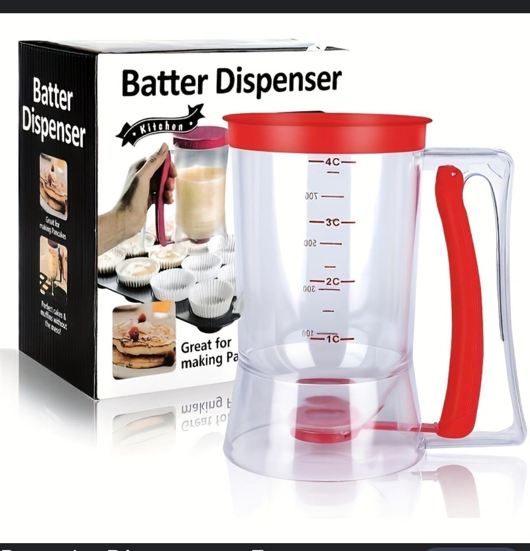 ✅️✨️MADE EASY🍌🍂Nunix Batter Mixer Dispenser For, Cake, Cupcakes, Pancakes, Muffin.Pancake Machine mixes batter and dispenses straight to pan.
Simply add ingredients, mix with and dispense, all from
