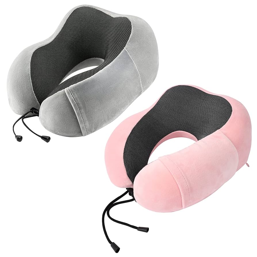 Cozy U shaped pillow (can be used for travelling).Gives support  to neck, head, and chin from every angle sleeping or seated upright.
Comfortable Spandex fabric is mixed with velvet and is memory foam