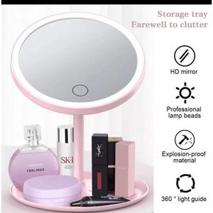 Led Make Up Mirror Storage Tray Led Light,180 Degrees Rotational,stepless Dimming And A Storage Tray.Smart Touch Led Light  Portable mirror

Led Light Makeup Mirror: The light can clearly check the st