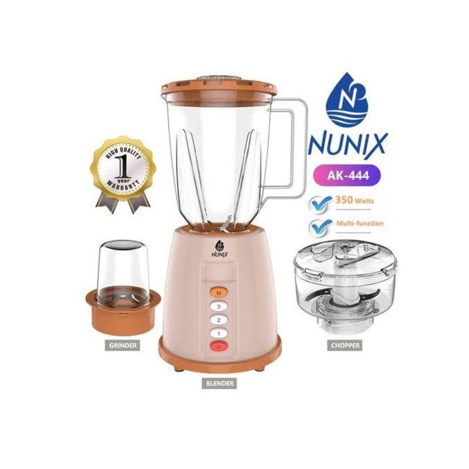 Nunix 3 In 1 Multifunction Blender With BLENDER ,CHOPPER AND Grinding Machine 1.5 Ltrs 350W AK-444