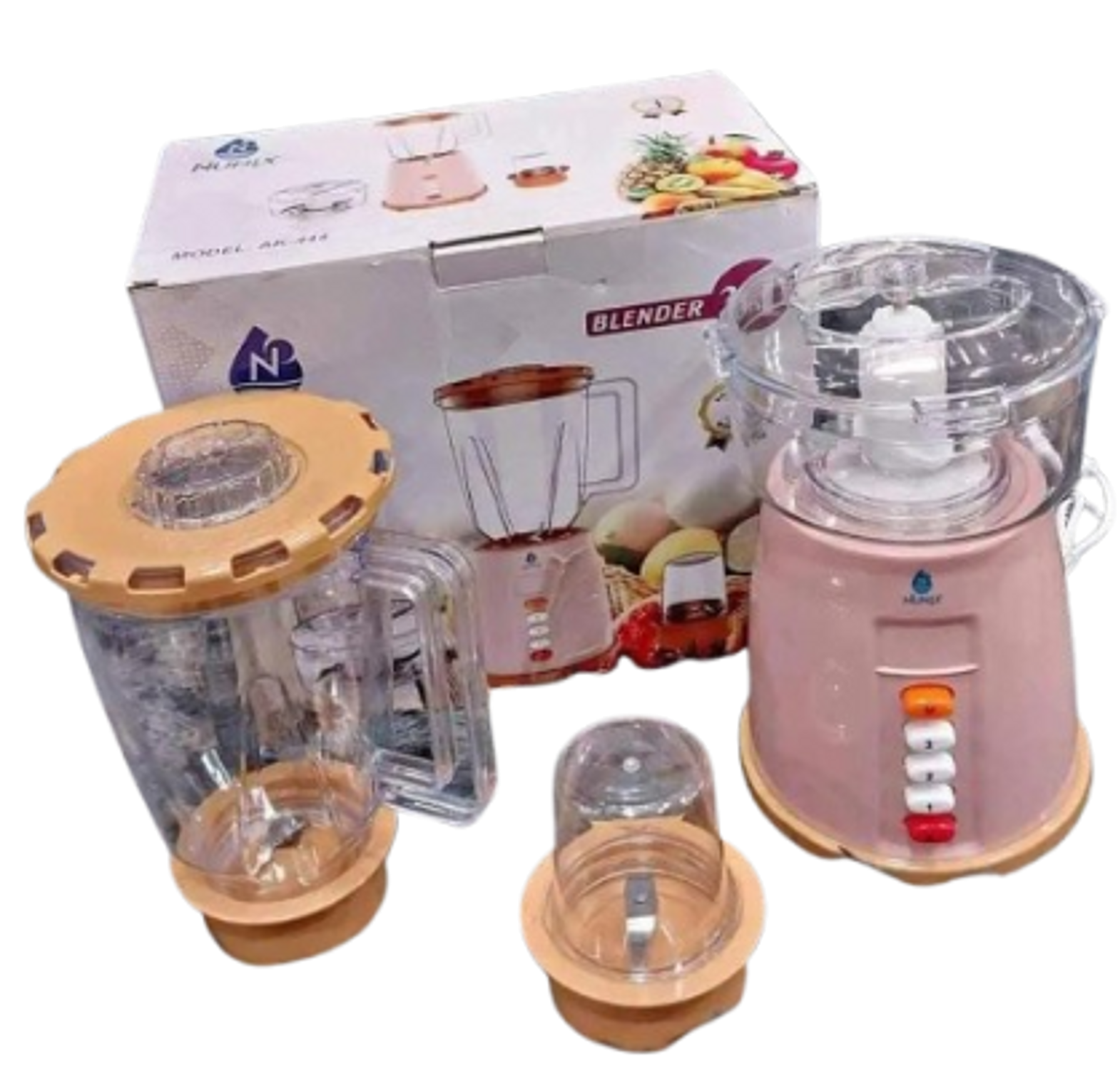 Nunix 3 In 1 Multifunction Blender With BLENDER ,CHOPPER AND Grinding Machine 1.5 Ltrs 350W AK-444