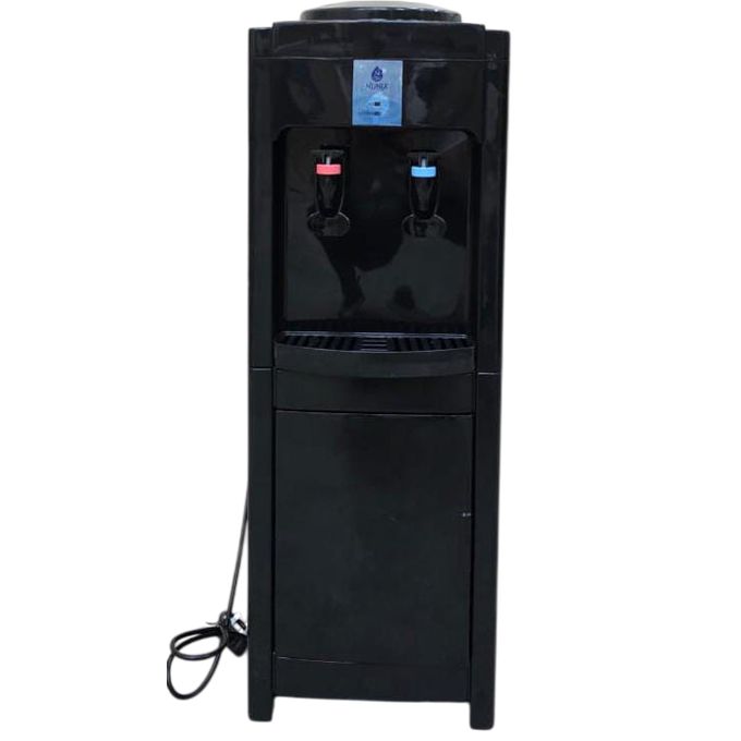 Nunix K1S Hot & Normal Water Dispenser – Black Free-Standing Dispenser with Stainless Steel Tank, Overheat Protection, Low Power Consumption, Storage Cabinet, Home & Office Use