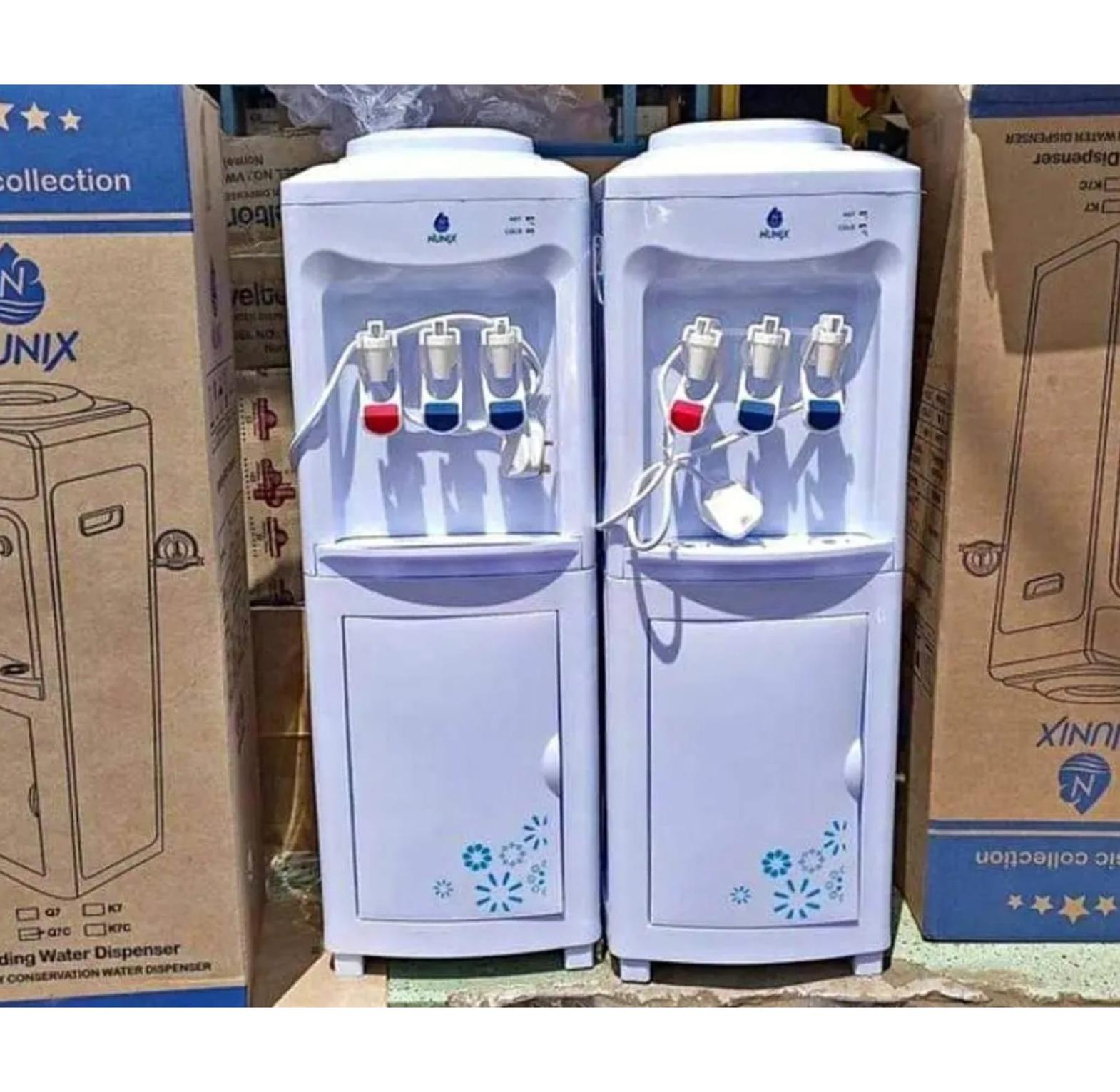 Nunix K1S-C Hot Cold & Normal Water Dispenser – White Free-Standing Dispenser with Stainless Steel Tank, Overheat Protection, Low Power Consumption, Storage Cabinet, Home & Office Use