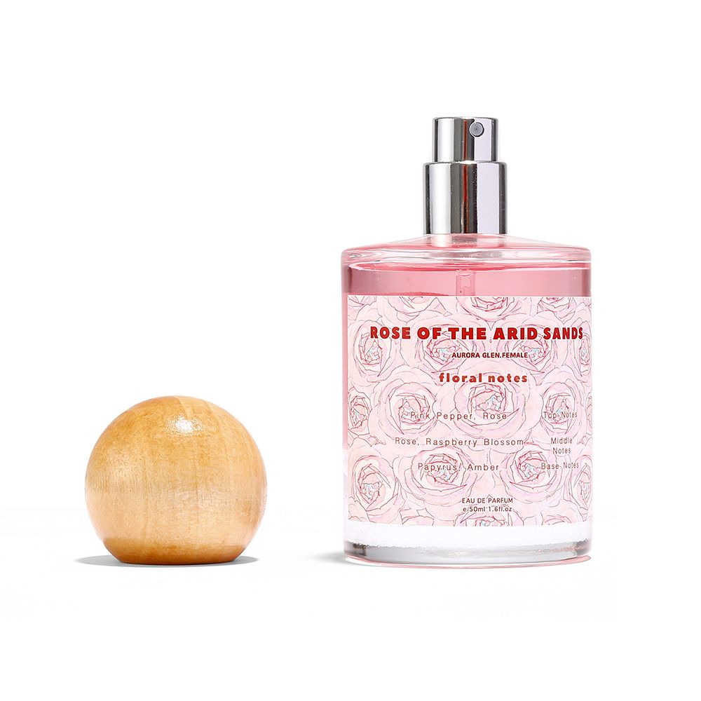 long lasting perfume for ladies with floral notes of rose and fruity freshness Ladies perfume with a natural body scent. 50ml Lasts for 10 hours Wooden tone pink ladies' birthday gift rose oud perfume