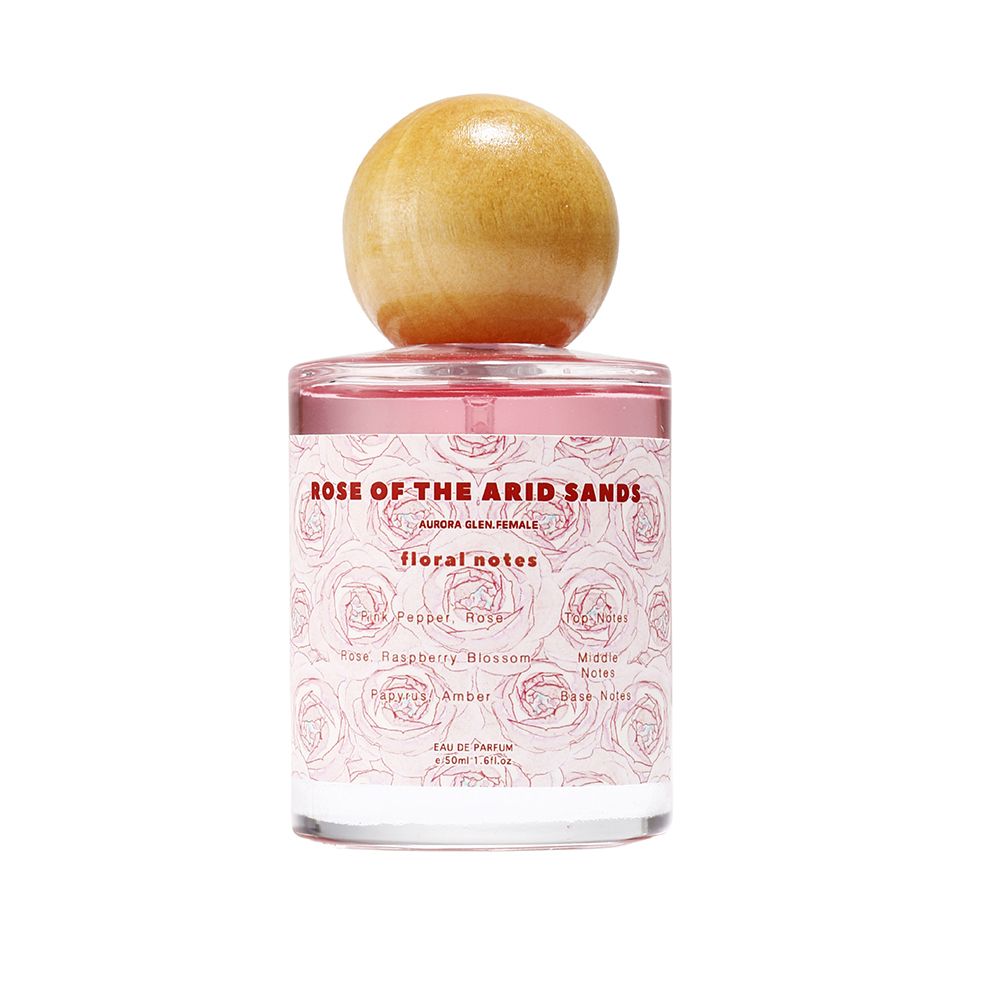 long lasting perfume for ladies with floral notes of rose and fruity freshness Ladies perfume with a natural body scent. 50ml Lasts for 10 hours Wooden tone pink ladies' birthday gift rose oud perfume