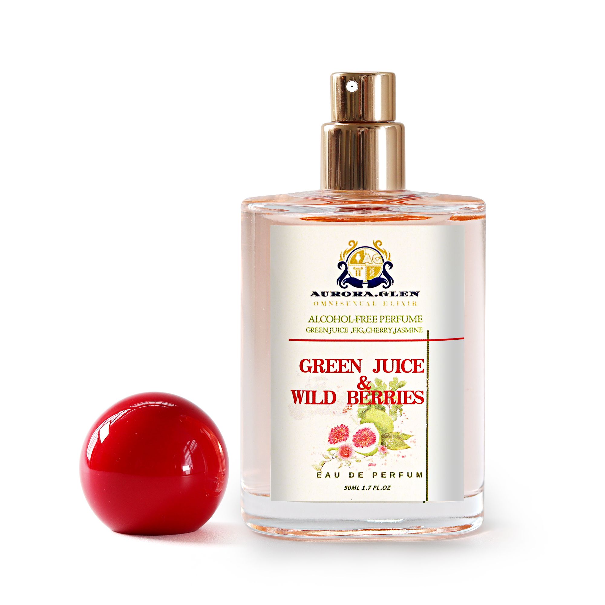 Green Juice & Wild Berries Alcohol-Free Women's Perfume Green Floral Fragrance with Fig, Jasmine Musk Long-Lasting EDP Fragrance Green Leaf Tune Women's Perfume Alcohol-Free Fresh and Natural Fig