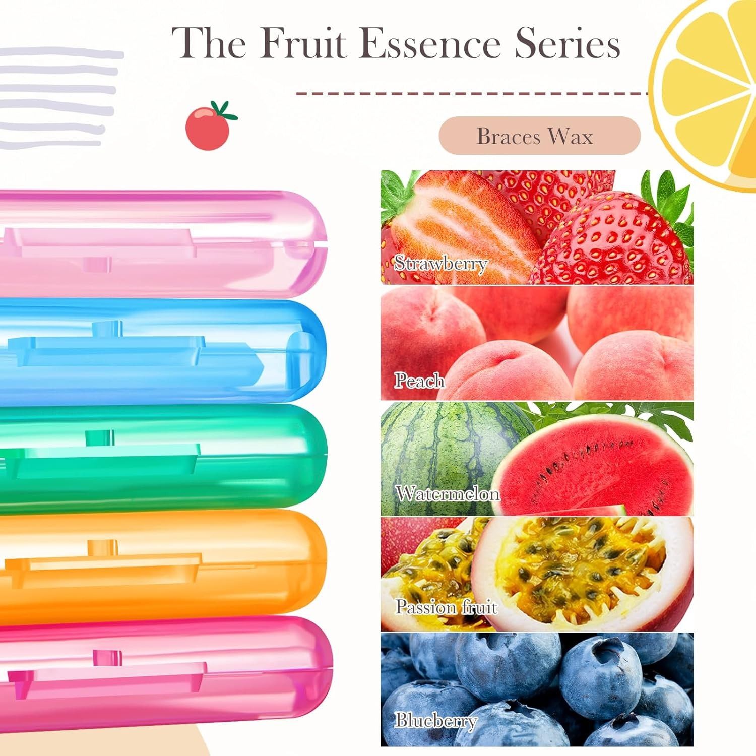 1Box Fruit Scent Dental Orthodontic Wax Oral Hygiene Teeth Whitening Materials Relief Wax Sticks for Braces Gum Irritation Dental Orthodontic Wax for Braces - Pain Relief & Comfort Easy to Apply