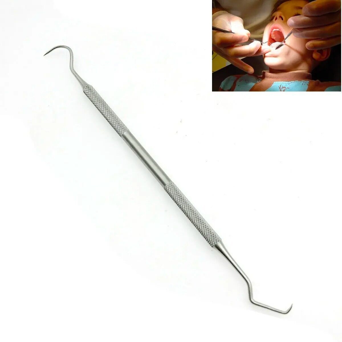 Stainless Steel Dental Tools Dental Oral Endoscope Probe Tooth Pick for Cavities Dental Stain & Plaque Remover Tartar Removal Tool Dental Cleaning Instrument Stainless Steel Dental Care Probe Dentist