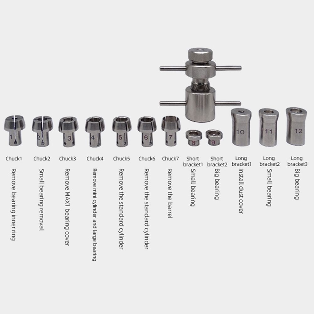 Universal Repair Kit for Dental High-Speed Handpieces: Core Repair, Disassembly, and Assembly; High-Precision Bearings; Stainless Steel Wooden Case Set; Bearings Disassembly and Installation Tools for