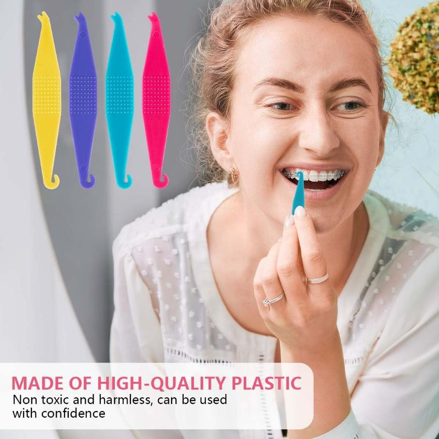 Orthodontic rubber bands, hooks for braces, traction hooks, corner hooks, hook placement instruments, dental rubber band hooks, 100-pack fish-shaped traction hooks