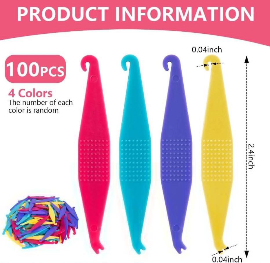Orthodontic rubber bands, hooks for braces, traction hooks, corner hooks, hook placement instruments, dental rubber band hooks, 100-pack fish-shaped traction hooks