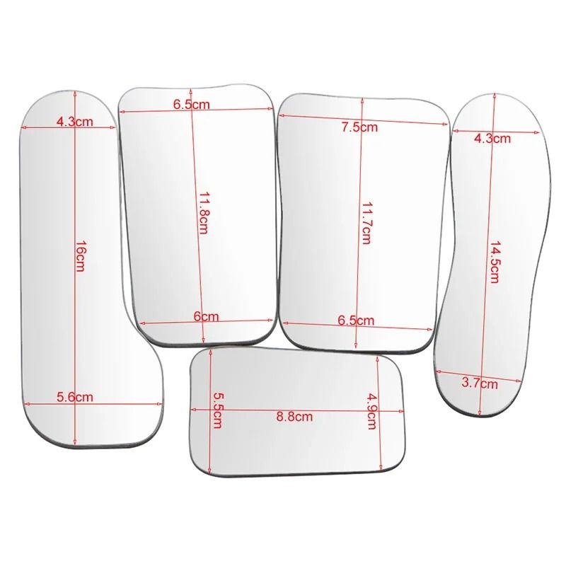 Dental Glass Reflector, Double-Sided, Intraoral Photography Reflector, Oral Photography Reflector, Set of 5 Adult Jaw-Oriented Reflectors, Orthodontic Reflector, Dental Reflector, Orthodontic Material