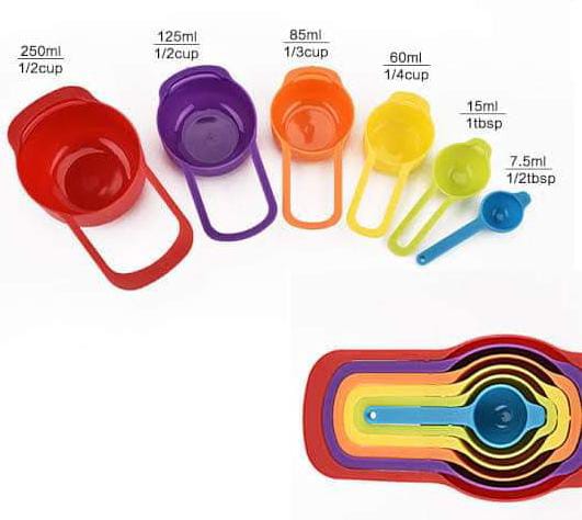 🎇Measuring Cup and Spoon Set- Stackable Colorful Plastic for Kitchen Baking tools (6pcs Random Color)🦋Accurate - Measure both powders and liquids precisely. Great variety of sizes and Six colors.
Si