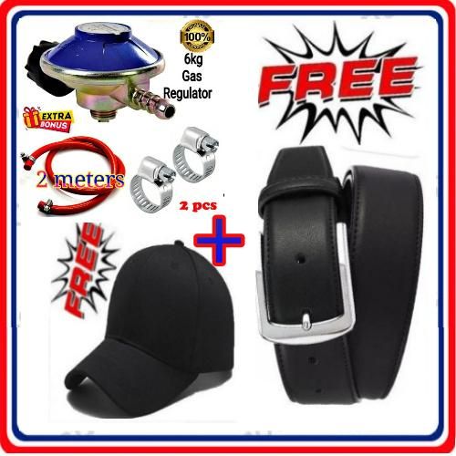 🎇Universal 6Kg Refill Gas Cylinder Regulator + Men cap & Belt Bonus🎉easy to use and extremely safe. It comes with a 8mm gas hose pipe for transferring of gas between the gas cylinder and the cooker.