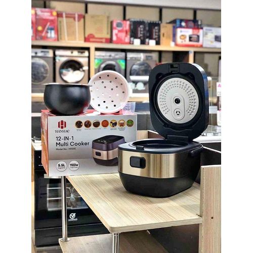 24 hr Time Pre-set Control:🎇HANMAC 5.5L 9-IN-1 Multi-Functional Electric Cooker🦋allows to cook white rice, multigrain mix rice, multigrain steam, steamed meat, traditional porridge, beans, curry, an